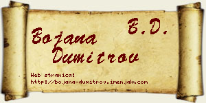 Bojana Dumitrov vizit kartica